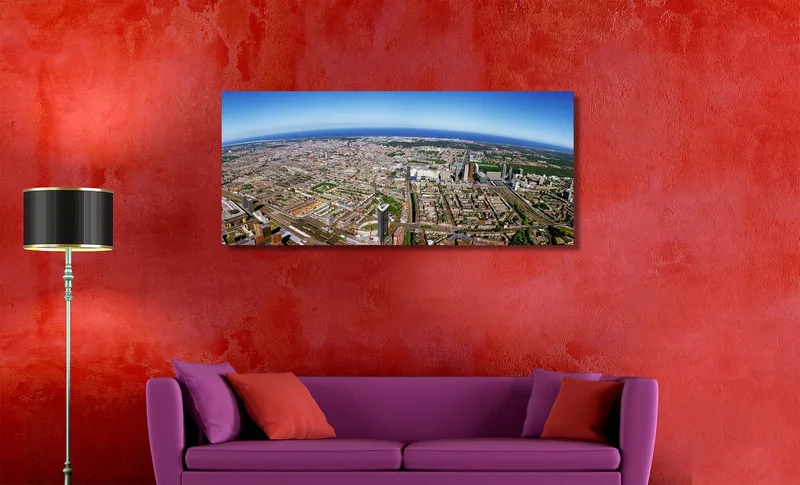 Den Haag op Canvas 120 x 50 cm met 2 cm Spieraam