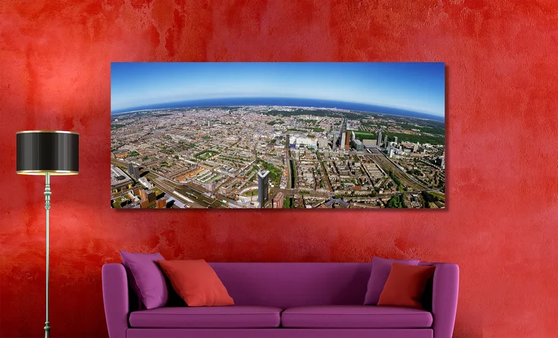 Den Haag op Canvas 170 x 70 cm met 2 cm Spieraam