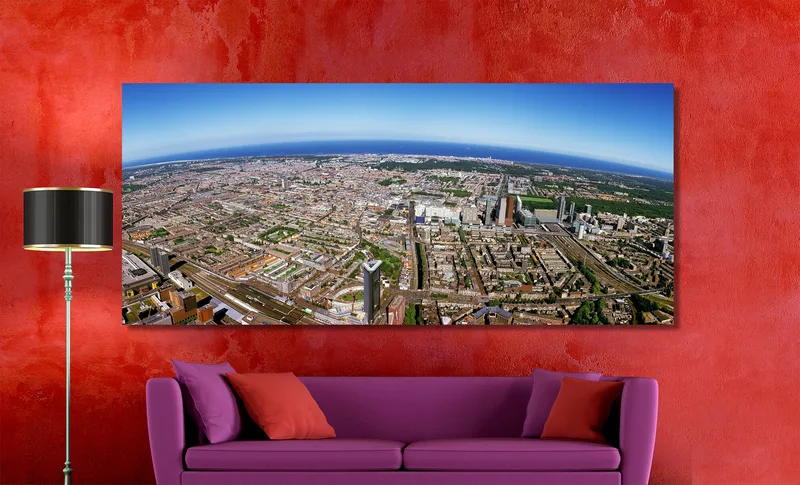 Den Haag op Canvas 200 x 90 cm met 2 cm Spieraam