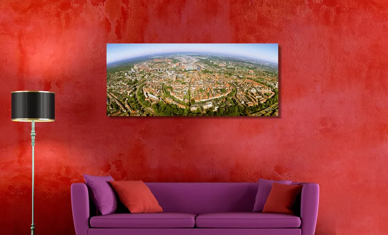 Amersfoort op Canvas 120 x 50 cm met 2 cm Spieraam