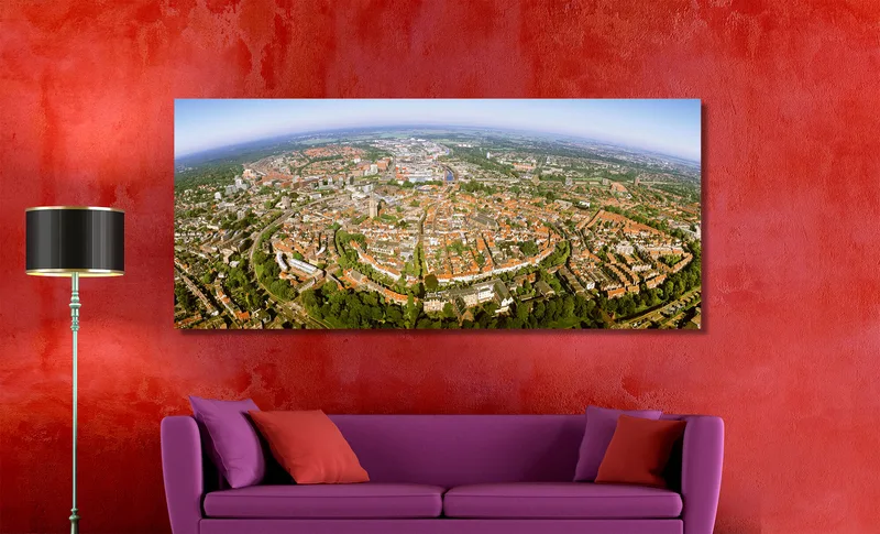 Amersfoort op Canvas 170 x 70 cm met 2 cm Spieraam