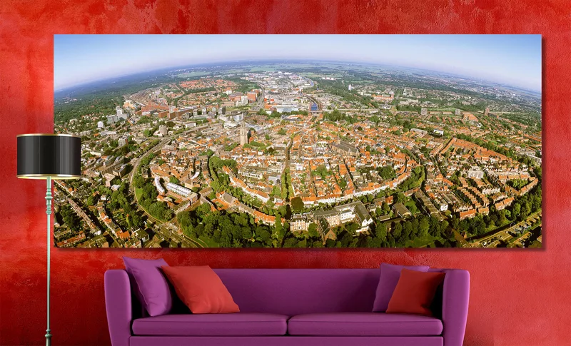 Amersfoort op Canvas  240 x 100 cm met 2 cm Spieraam