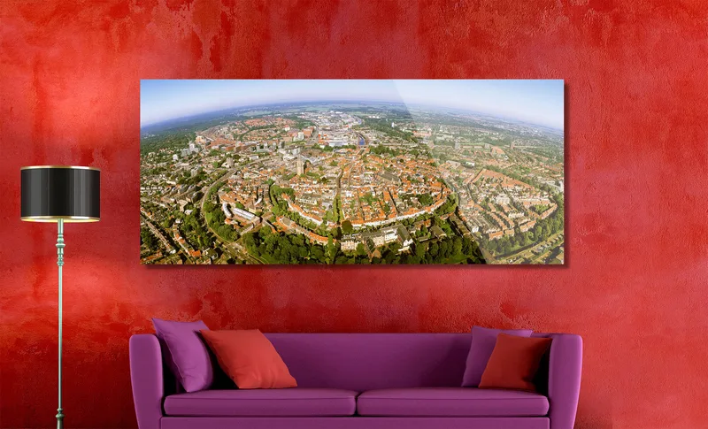 Amersfoort op Dibond 170 x 70 cm met Hoogglanzend Plexiglas