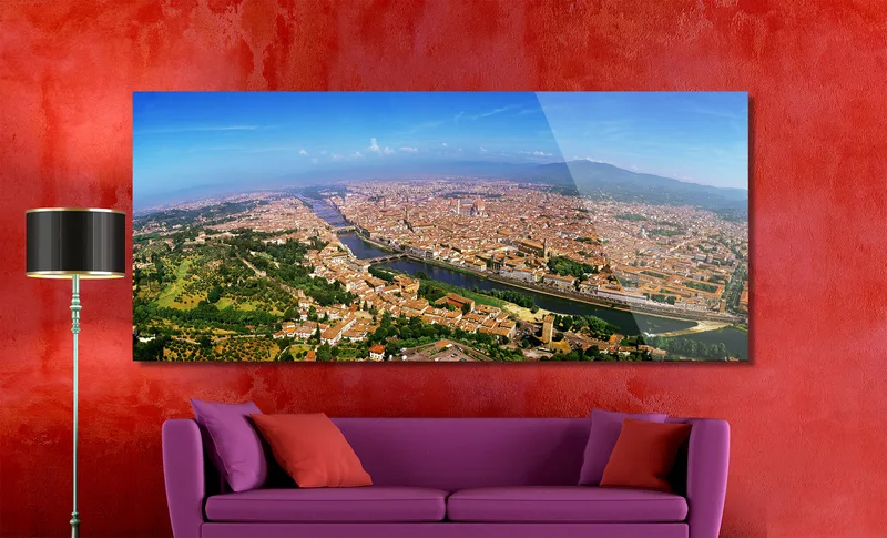 Florence op Dibond 200 x 90 cm met Hoogglanzend Plexiglas