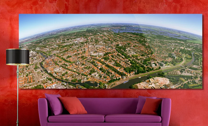 Gouda op Dibond 240 x 100 cm met Hoogglanzend Plexiglas