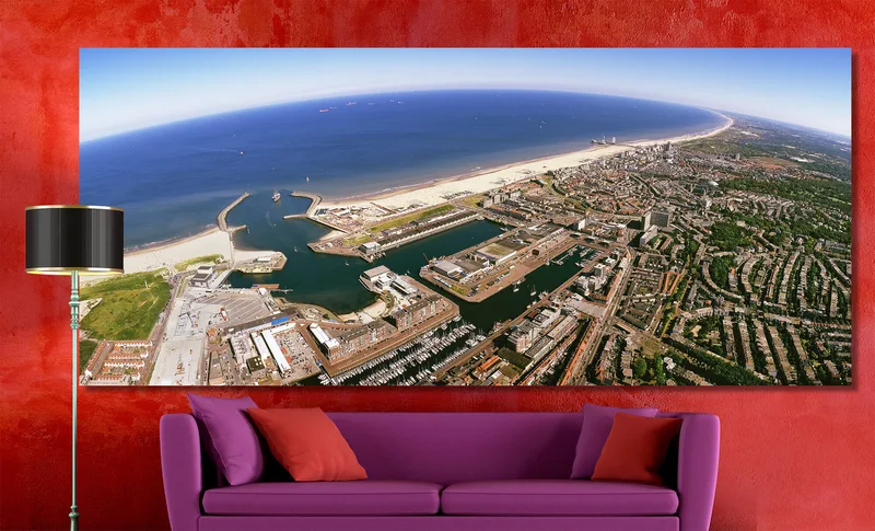 Scheveningen op Canvas  240 x 100 cm met 2 cm Spieraam
