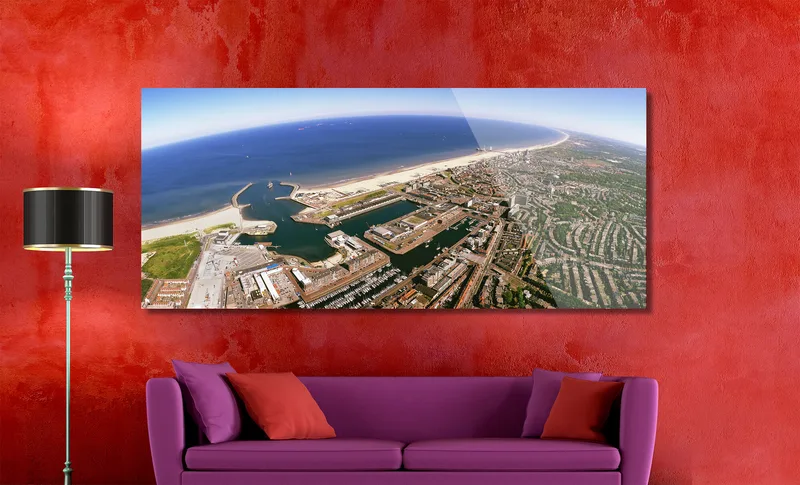 Scheveningen op Dibond 170 x 70 cm met Hoogglanzend Plexiglas