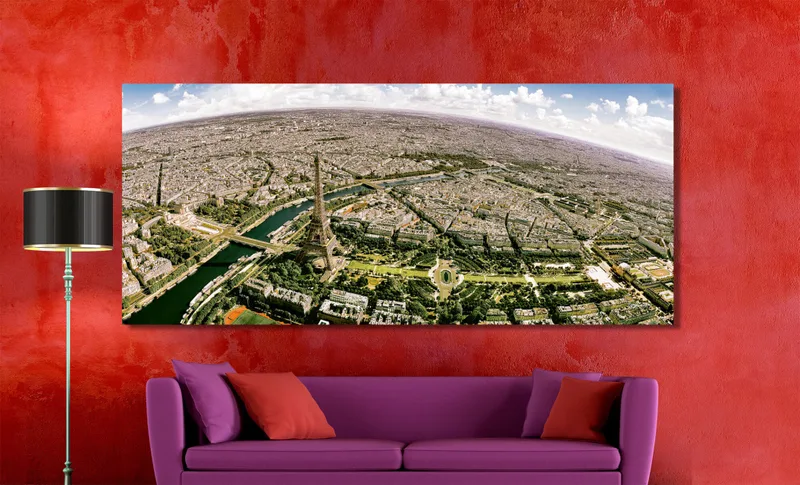Parijs op Canvas 200 x 90 cm met 2 cm Spieraam