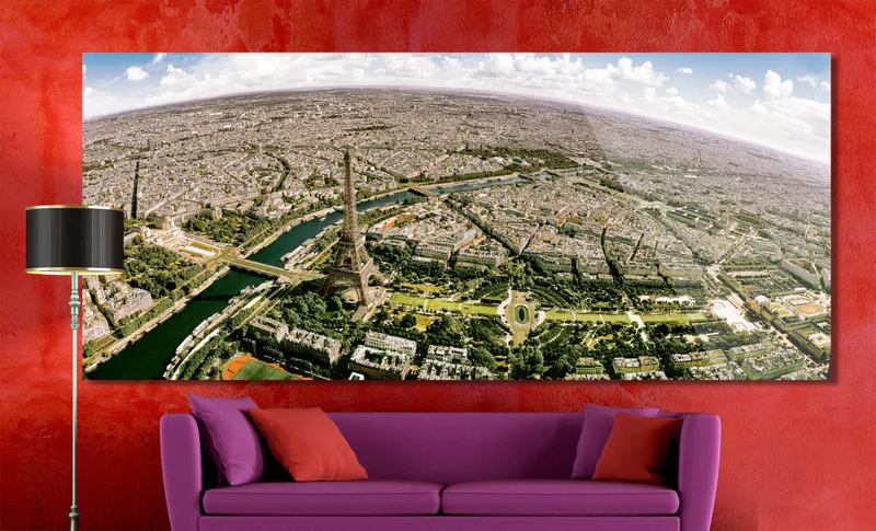 Parijs op Dibond 240 x 100 cm met Hoogglanzend Plexiglas