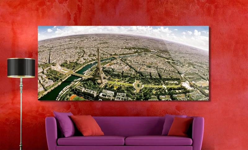 Parijs op Dibond 200 x 90 cm met Hoogglanzend Plexiglas