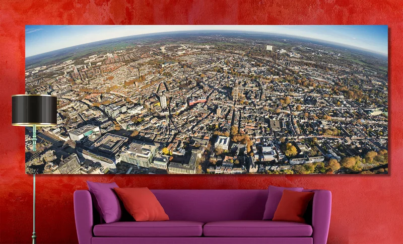 Utrecht op Canvas 240 x 100 cm met 2 cm Spieraam