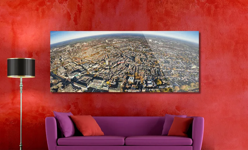 Utrecht op Dibond 170 x 70 cm met Hoogglanzend Plexiglas