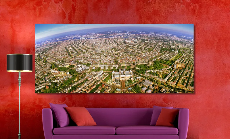 Amsterdam op Canvas 200 x 90 cm met 2 cm Spieraam