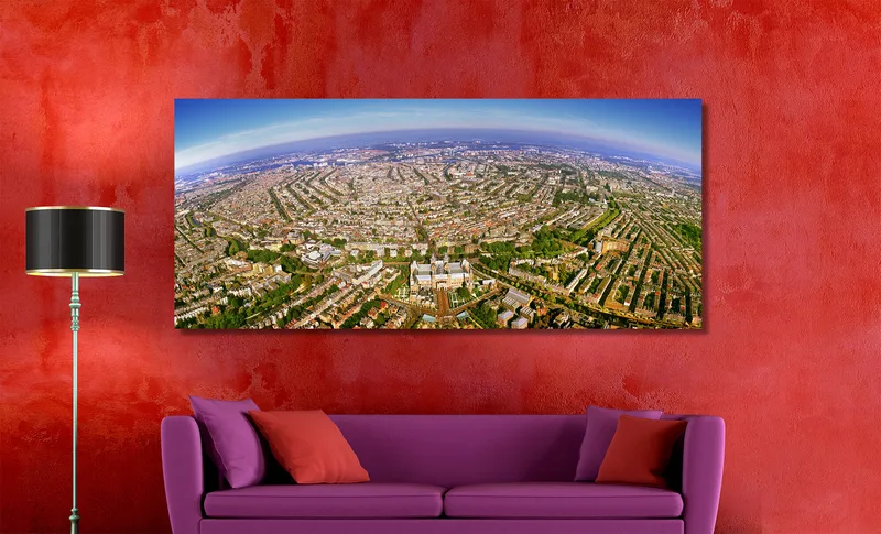 Amsterdam op Canvas 170 x 70 cm met 2 cm Spieraam