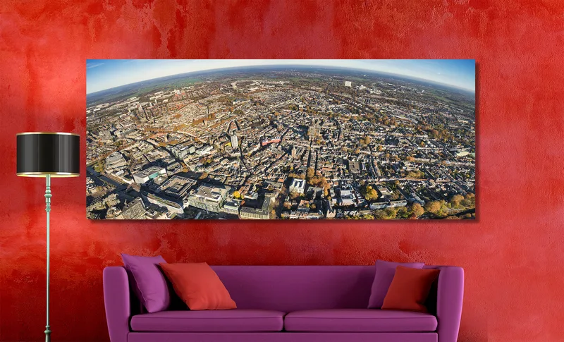 Utrecht op Canvas 200 x 90 cm met 2 cm Spieraam