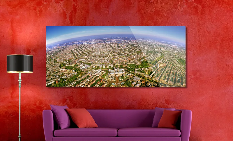 Amsterdam op Dibond 170 x 70 cm met Hoogglanzend Plexiglas