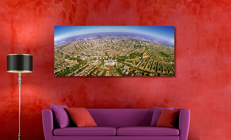 Amsterdam op Canvas 120 x 50 cm met 2 cm Spieraam